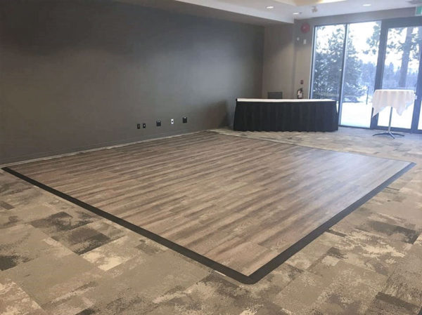 Smoked Oak 8 by 8 dance floor with edging