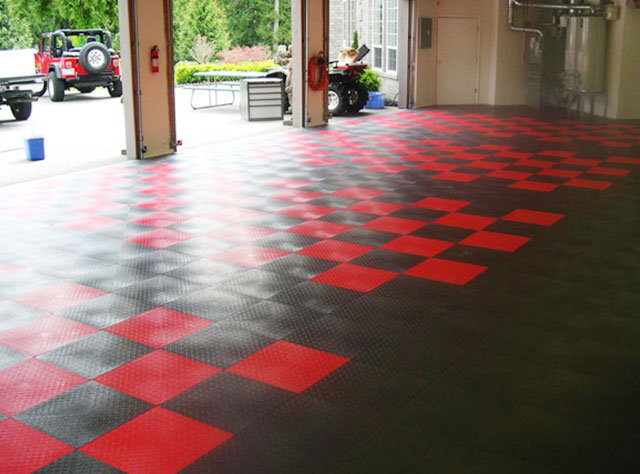 Largest Garage Floor Tile On The Market, Red And Black Garage Floor Tiles