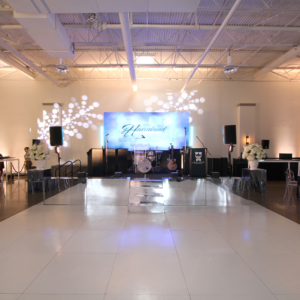 White Slate Plus SnapLock Dance Floor in venue with band