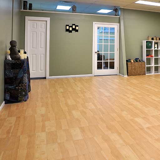 Basement Flooring in a downstairs yoga studio
